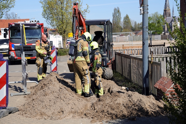 Brandweer rukt uit voor gaslek in woonwijk aan de Baardwijksestraat Waalwijk